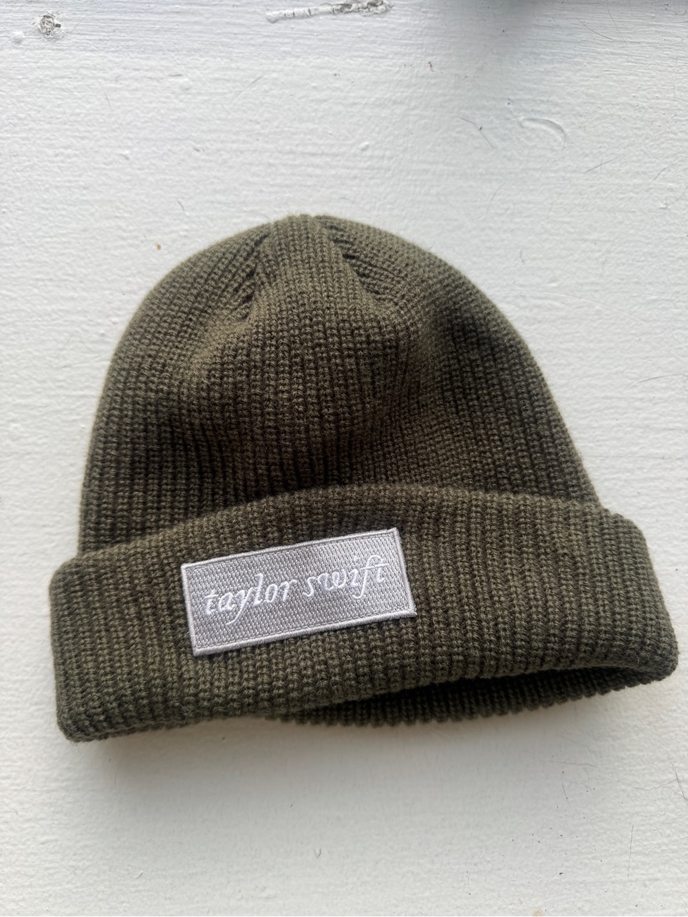 Taylor Swift “in from the snow” Evermore beanie